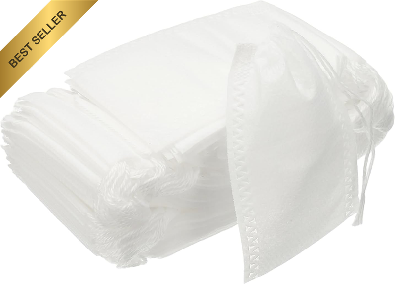 100 Pcs Spice Bags for Cooking, 2X3 in Disposable Empty Tea Bags Muslin Non-Wove