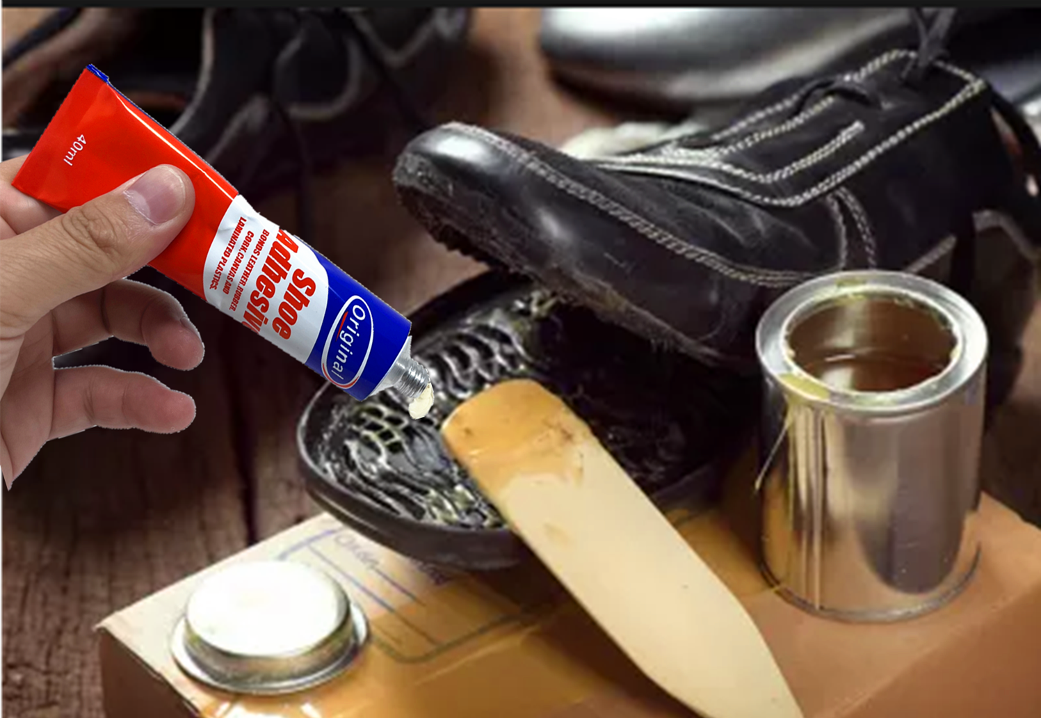 40 ml Shoe Adhesive Glue for Leather Vinyl Rubber Cork Canvas Contact Grip  NEW