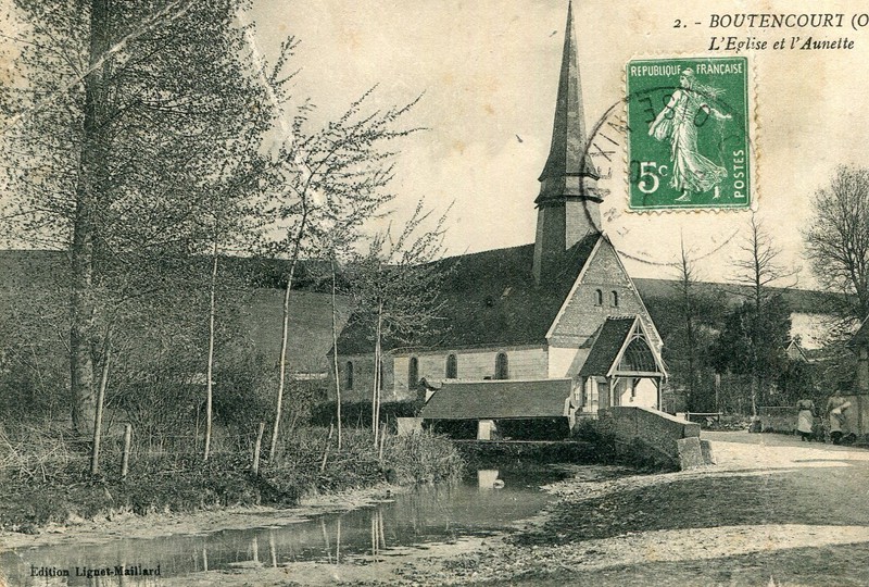Carte Boutencourt L'Ã©Glise Et L'Aunette Le Lavoir