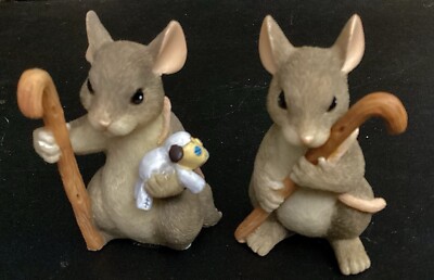 Charming Tails Christmas Nativity Squashville Shepherds Set of 2  New (Other)