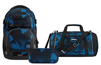 Coocazoo Schulrucksack-Set PORTER Electric Ice 3-teilig