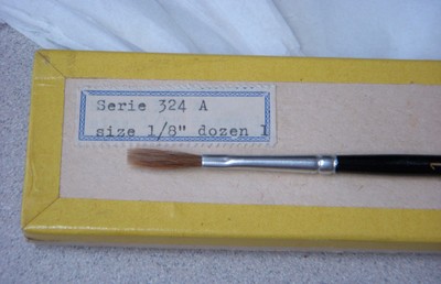 ONE DOZEN Vintage Fox Series 324-A OX HAIR PAINT BRUSHES - 1/8