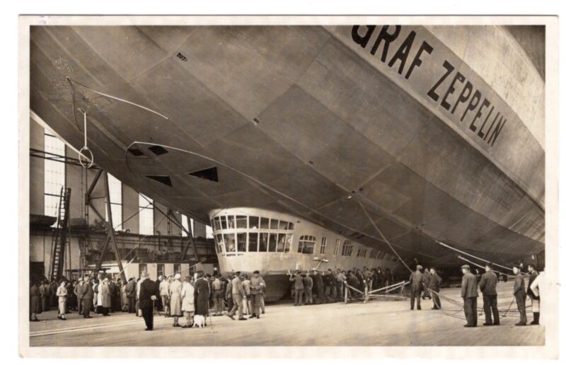 1936 Graf Zeppelin Used Real Photo Postcard Friedrichshafen Germany