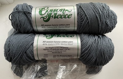 COTTON FLEECE by BROWN SHEEP - 5 sk MONSOON NIGHT- 1075 y - worsted - Ctn/mer