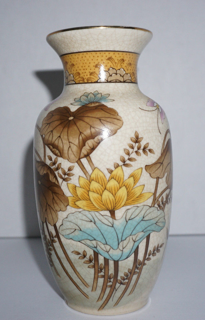 ANDREA by SADEK ~ BUD VASE AND  JAR VASE ~ CRACKLE GLAZE ~ EUC