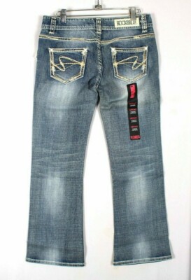 Rock & Roll Cowgirl Original Low Right Light Wash Boot Cut Jeans W0-3633 28x30