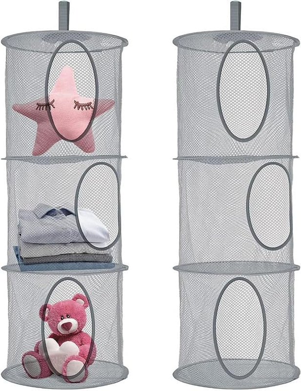 Mesh Hanging Storage Space Saver, 2Pcs Hanging Mesh Space Saver Bags Organizer 3