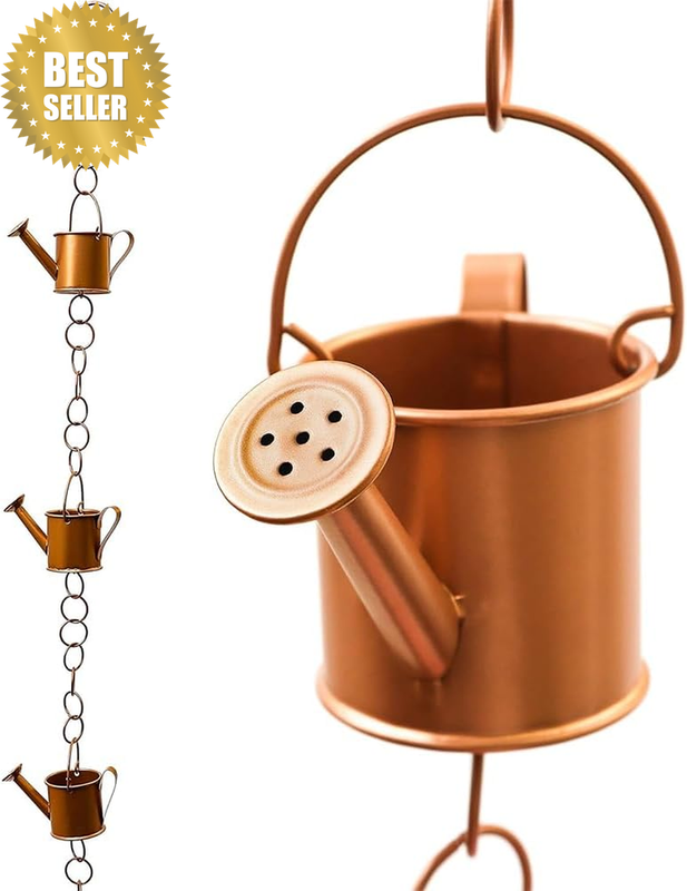 Kettle Rain Chain Cups,Metal Rainwater Catcher Chain