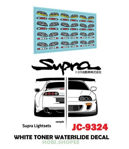 JC-9324 White Toner Waterslide Decals SUPRA LIGHTSETS Custom 1:64 Hot Wheels