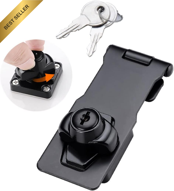 Flip Latch 3-Mm Thickened Heavy Duty Hasp Safety Door Lock Gate Latches for Doub