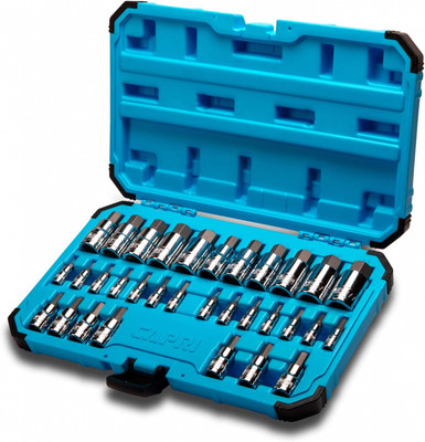 Capri Tools Master Hex Bit Socket Set, Metric and SAE, Advanced Series 32-Piece