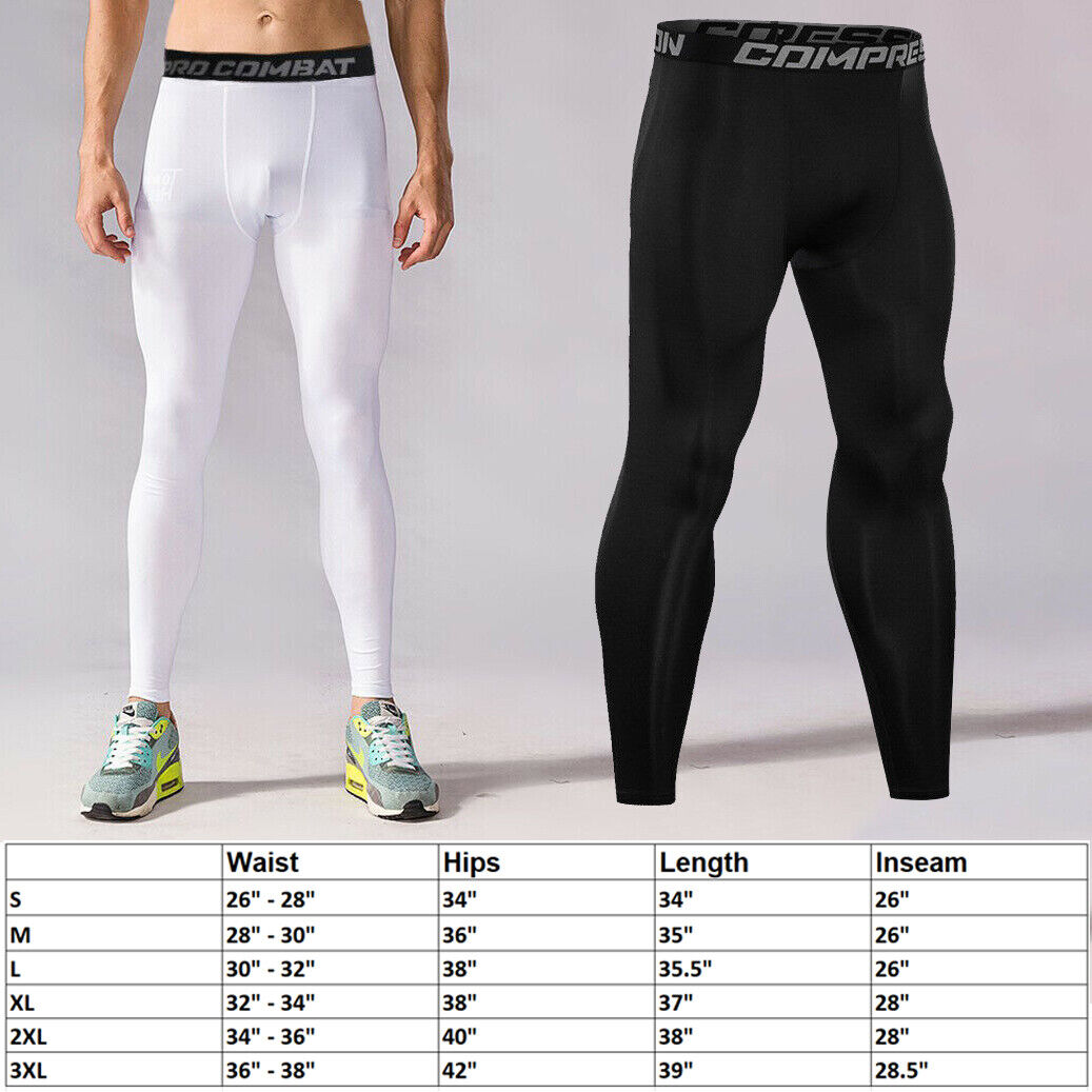 ON SALE!! Mens Compression Base Layer Workout Leggings Gym