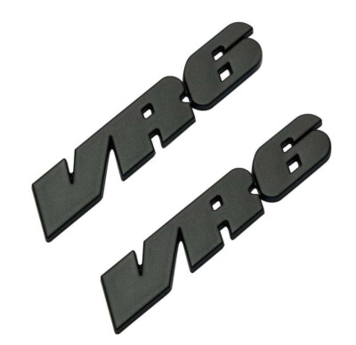 2pcs 3D Metal VR6 Sticker Emblem Badge Car Styling Accessories (black VR6)