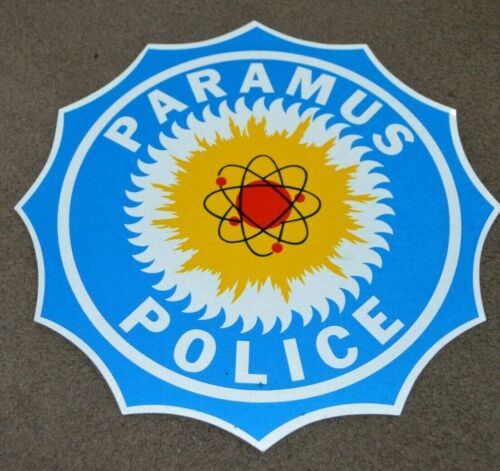 Vtg Paramus Police Patrol Car Door Decal New Jersey