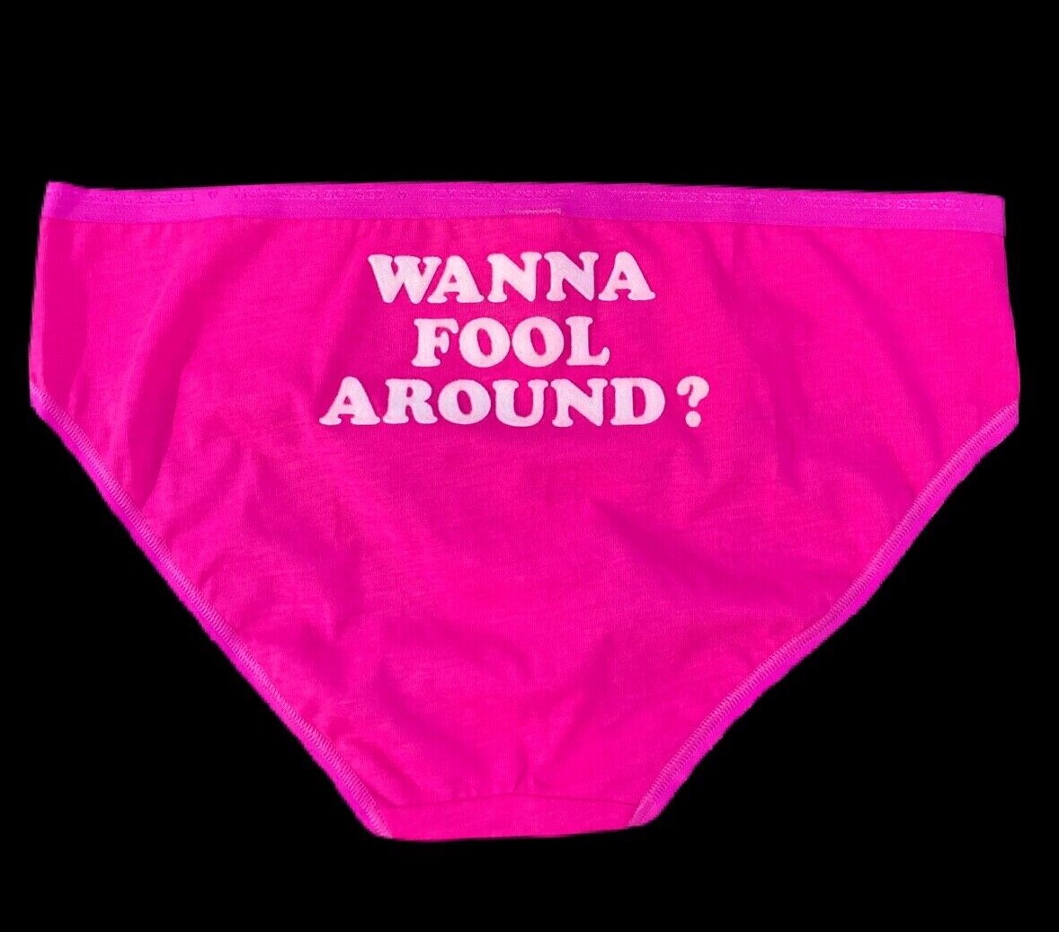 Show panties half pants ☆JIMWAG☆チャーム付き Victorias Secret cotton Hiphugger WANNA FOOL AROUND Print