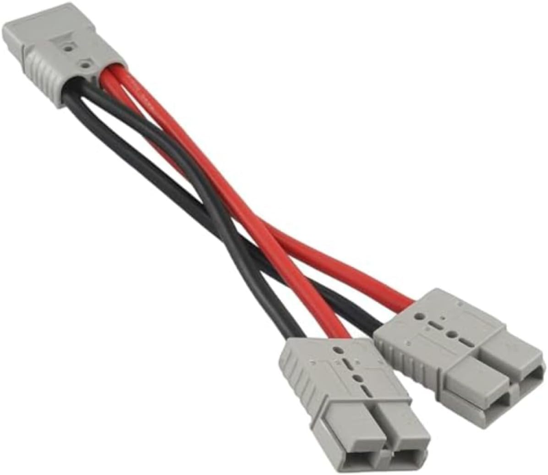 50 Amp Anderson Plug Piggyback Splitter Cable, 1 to 2 Double Y Adapter, 10AWG Hi