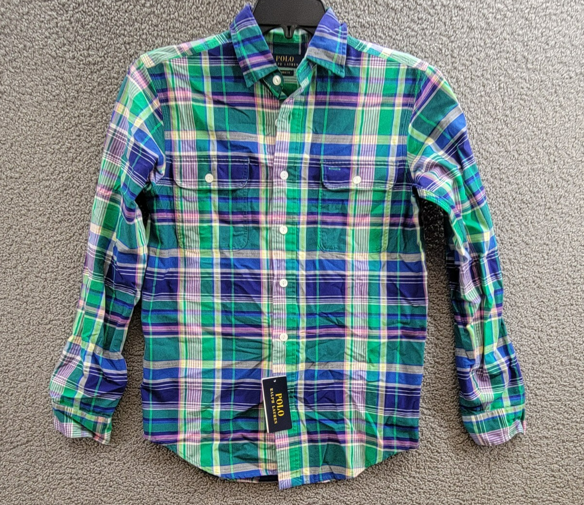 Polo Ralph Lauren Classic Fit Plaid Oxford Shirt Men's XS Multi Long Sleeve - Picture 2 of 20