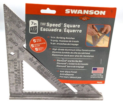 7'' Speed Square Rafter Carpenter Square Layout Tool Etched Markings USA MADE NEW