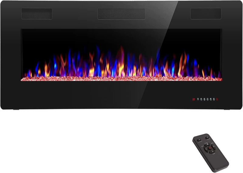 30'' With Remote Control, Recessed Wall Mounted Electric Fire