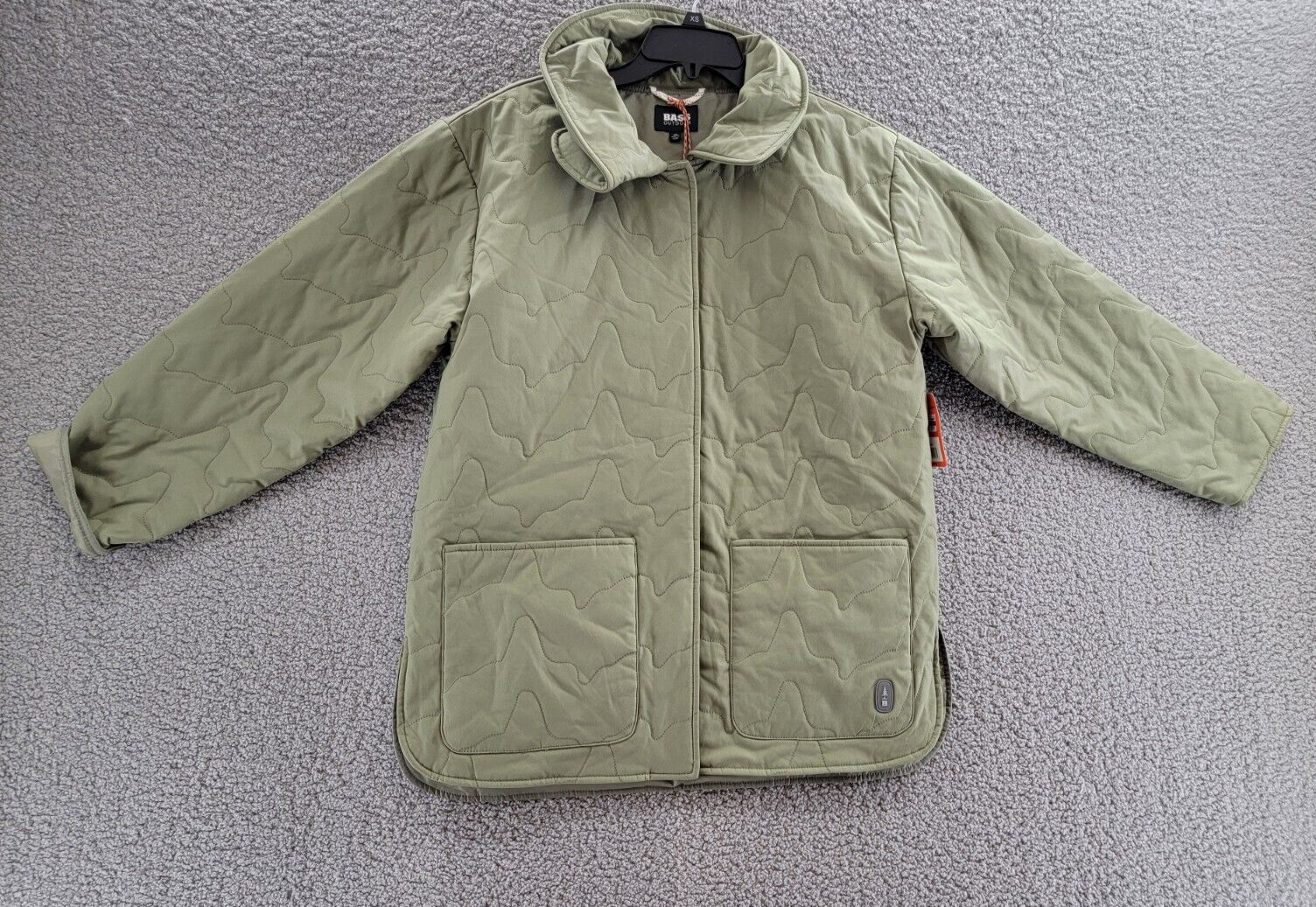Bass Outdoor Quilted Long Sleeve Jacket Women XS Deep Lichen Green High collar - Picture 2 of 17