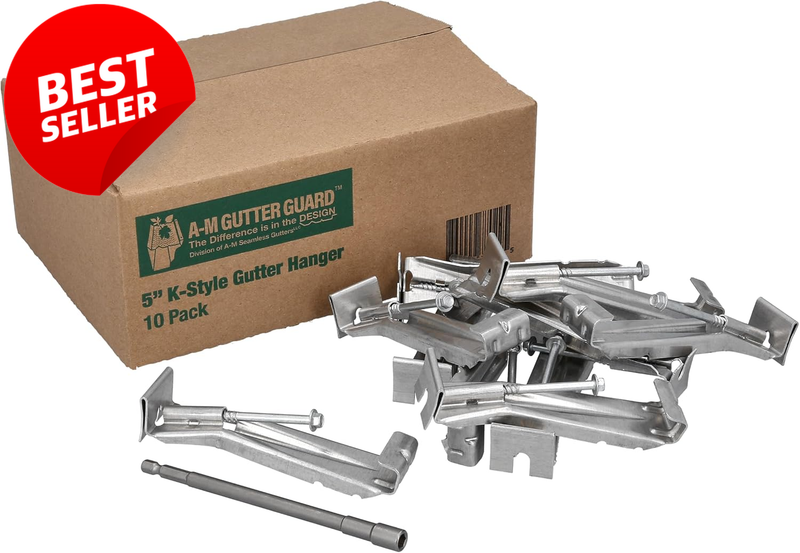 5 Inch K Style Gutter Hangers 10 Pack Heavy Duty Hidden Brackets Support - US