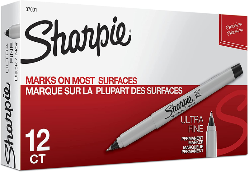 Permanent Markers, Ultra Fine Point, Black, 12 Count With Free Shipping😒✔✔