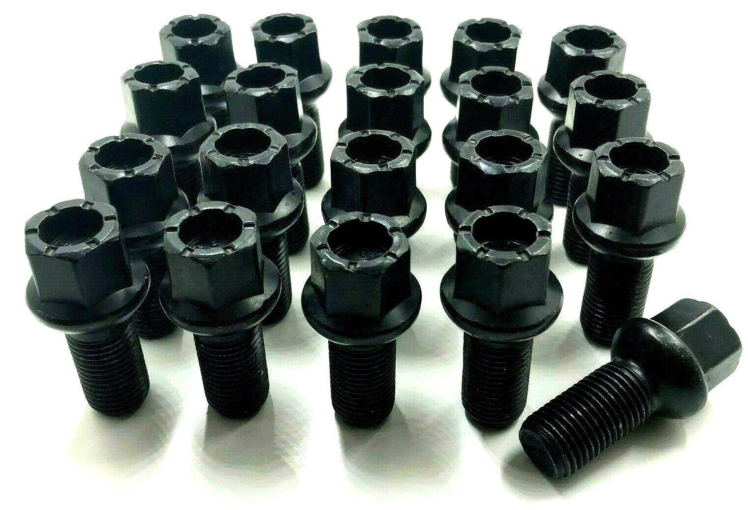 20 x ALLOY WHEEL BOLTS BLACK FOR VW GOLF MK4 MK5 MK6 MK7 RADIUS STUDS