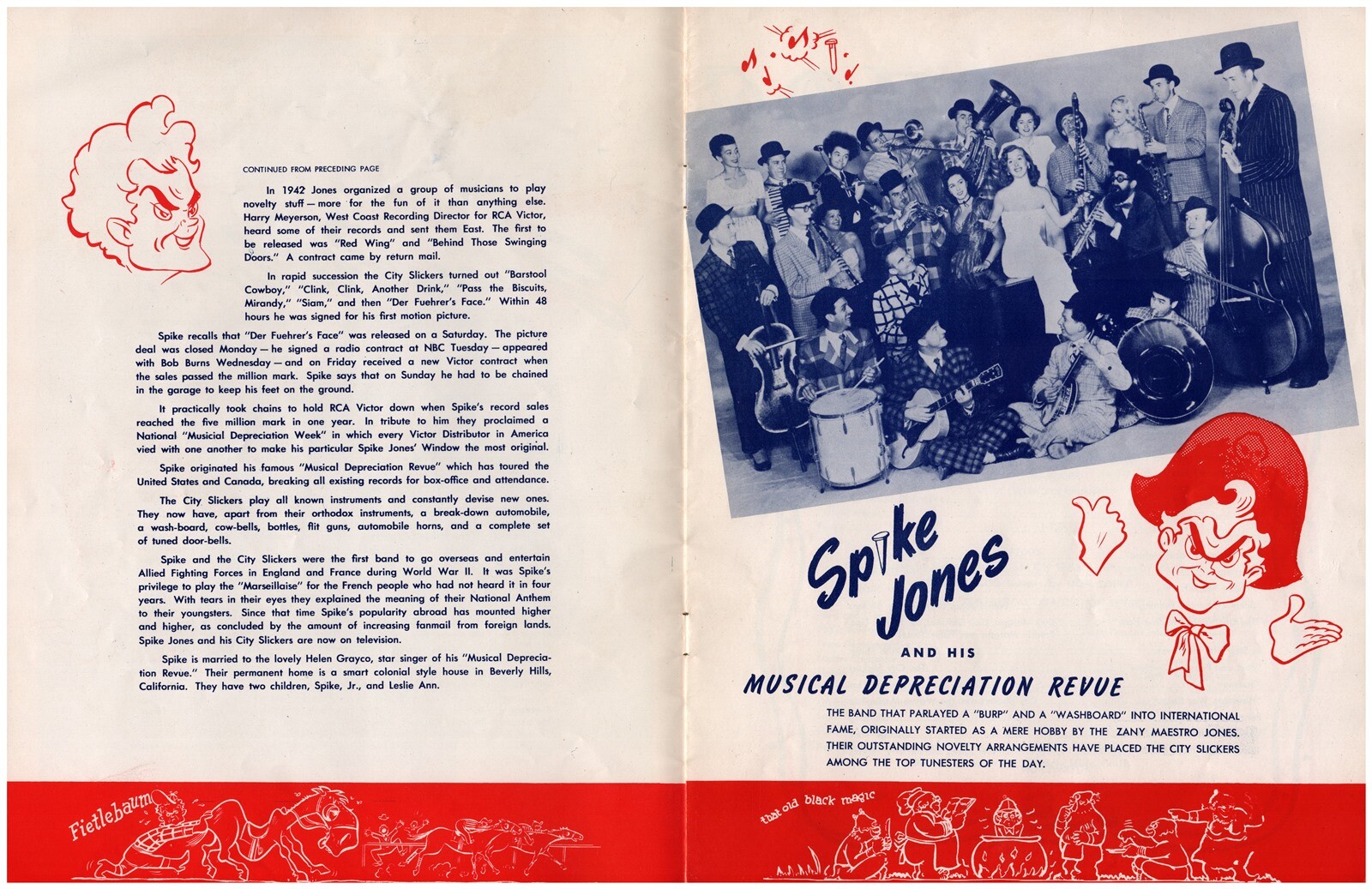 Spike Jones and his Musical Depreciation Revue 1953 Souvenir Program