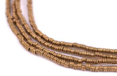 Antiqued Brass Double Heishi Beads 2mm 24 Inch Strand