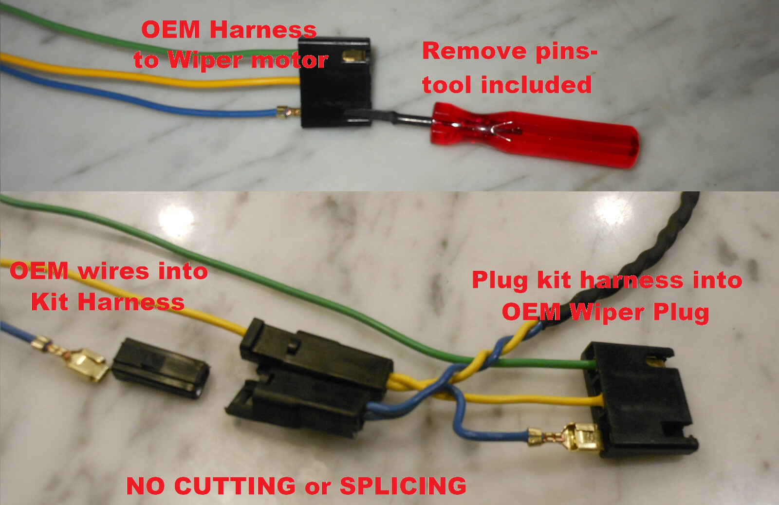 Corvette C3 1969-1972 Electric Conversion Windshield Wiper Door Actuator Kit