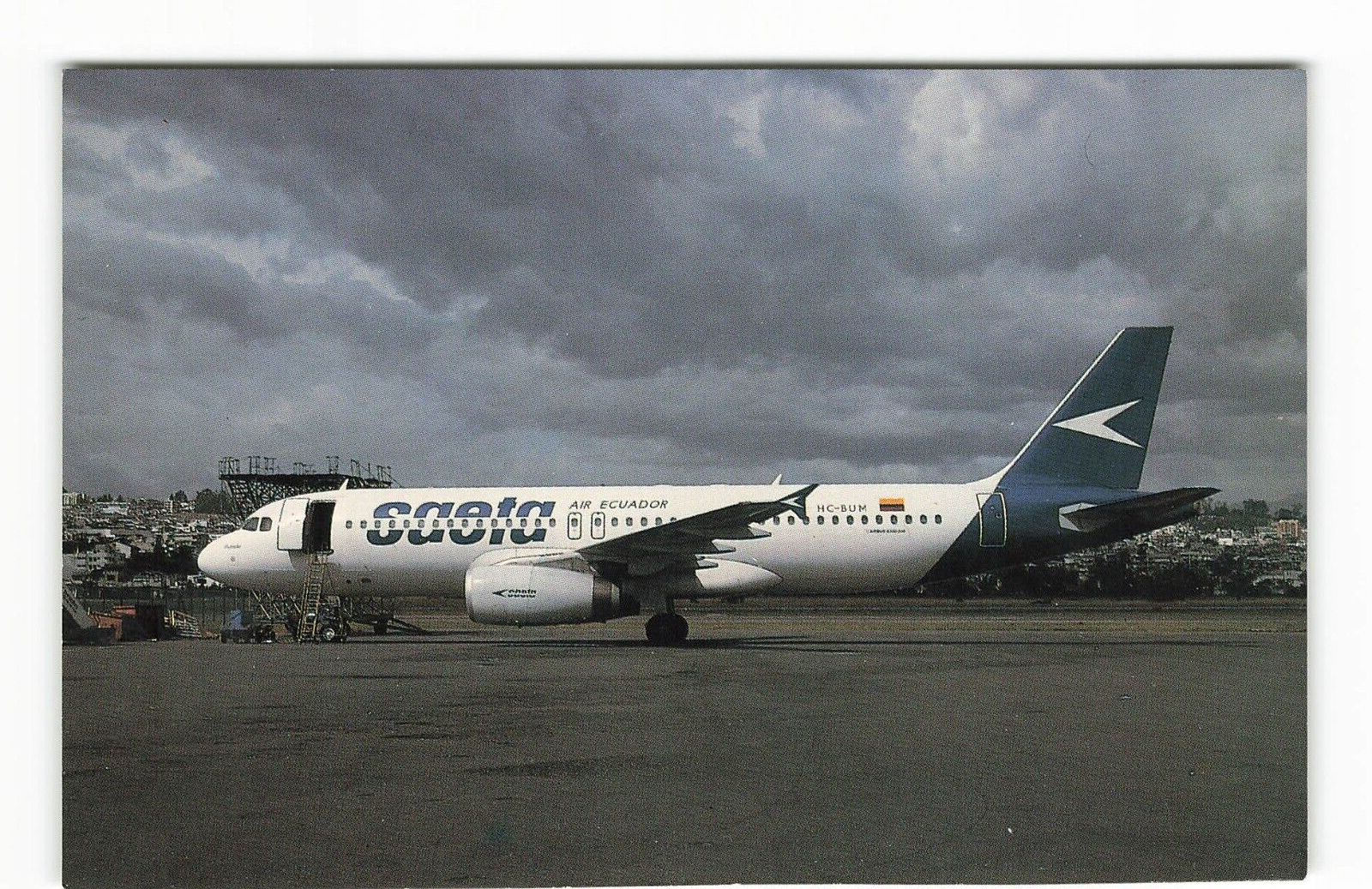 Postcard Airline SAETA AIR ECUADOR Airbus A-320 HC-BUM AUC1.