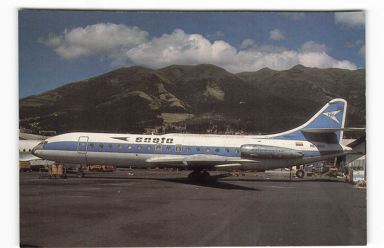 Postcard Airline SAETA SE210 Caravelle 6N HC-BDS AVIMAGE AUC1.