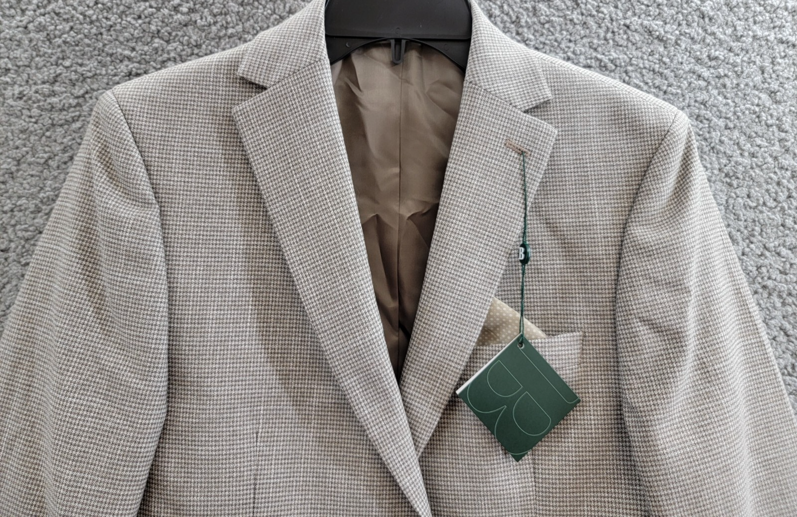 B By Brooks Brothers Classic Stretch Suit Jacket Big Boys 16R Brown/Cream L/S - Picture 3 of 18