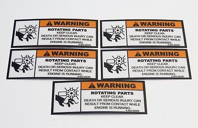 (Lot of 5) Warning ROTATING PARTS Label Safety Decal Keep Hands Out 4.25'' x 1.75