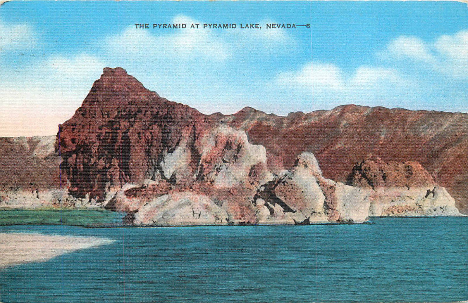 Linen Postcard NV C125 The Pyramid at Pyramid Lake Nevada Cancel 1943