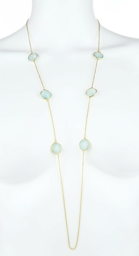 Argento Vivo 142023 Sterling Silver Green Aventurine Long Strand Necklace