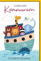 Kommunion Arche Noah und Wal Glückwunschkarte mit Umschlag
