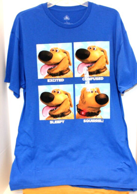 Disney T-Shirt Dug from Up NWT Dark Blue SQUIRREL Size Large Free Shipping