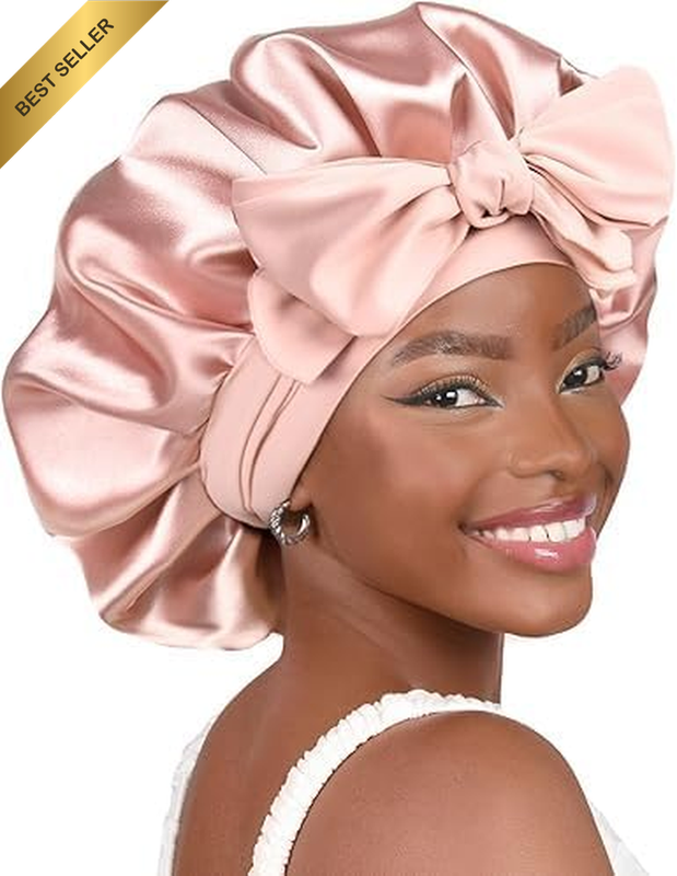 Silk Bonnet for Sleeping Women Satin Bonnet Double Layer Satin Lined Hair Bonnet