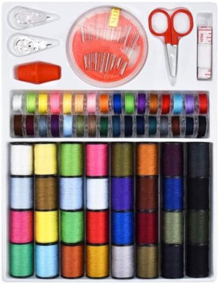 100Pcs Sewing Thread Tools Kit,64 Rolls Machine Thread Spools and Sewing 