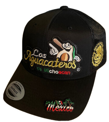 LOS AGUACATEROS DE MICHOACAN HAT VISERA DOBLADA MESHTRUCKER BLACK SNAP BACK  NEW