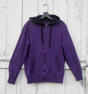 OP Zip Front Hoodie Sweatshirt, Purple, Men's M 38-40