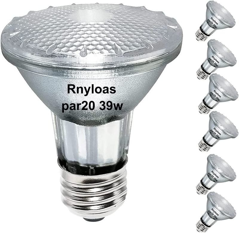 PAR20 Flood 39W 120V Halogen Bulb 6 Pack - 3000K Warm White 