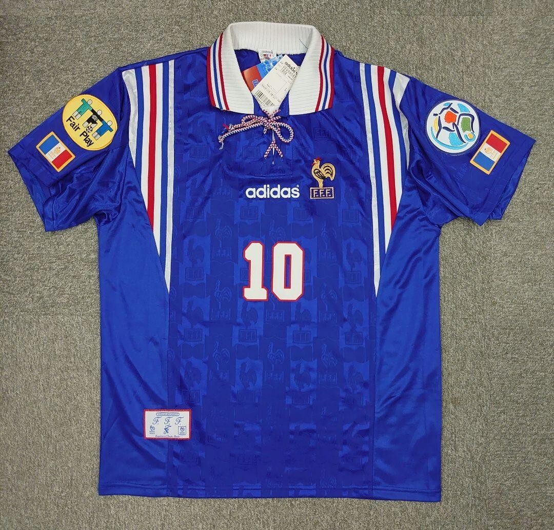 BNWT 1996 France Home S/S No.10 ZIDANE Original Jersey EURO