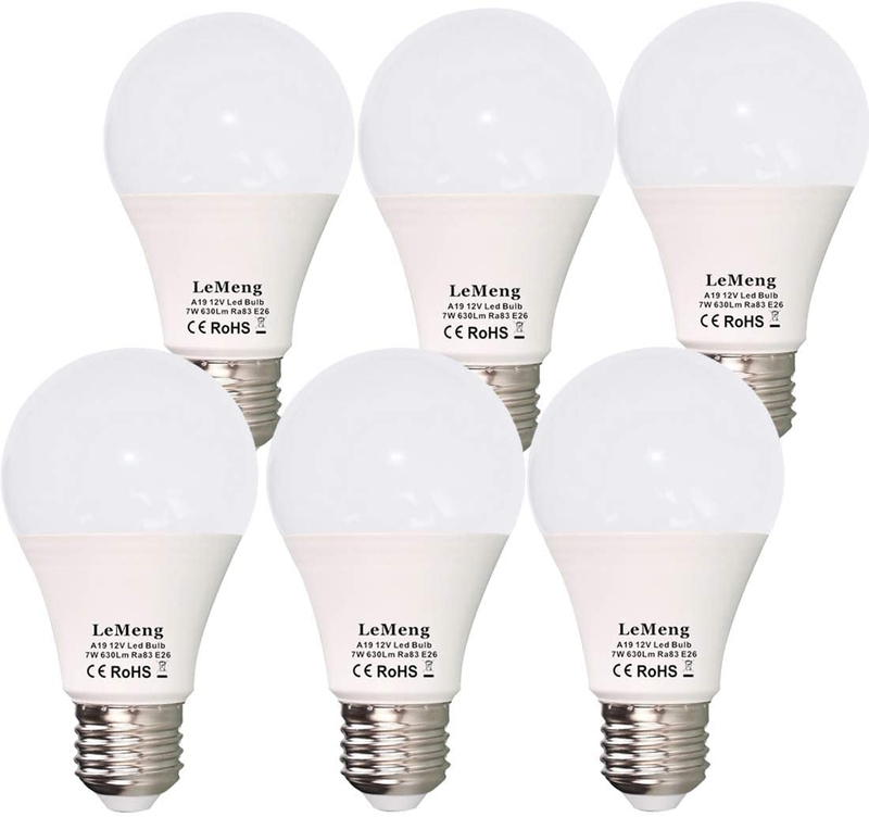 12V LED Light Bulb 7W 630Lm AC/DC 12-24Volt LowVoltage E26 Base 2700K Warm White