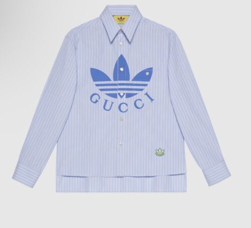 Gucci x Adidas stripe High-Low cotton shirt Sze 16+ Limited Gucci x Adidas stripe High-Low cotton shirt Sze 16+ Limited
