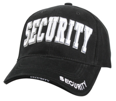 Black ''Security'' Hat - Deluxe Low Profile Baseball Cap