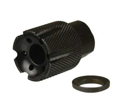 All Steel Compact Low Concussion 1/2x36 TPI Muzzle Brake Compensator 9MM