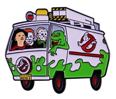 Ghostbusters Slimer And Horror Characters in Van Metal Enamel Pin