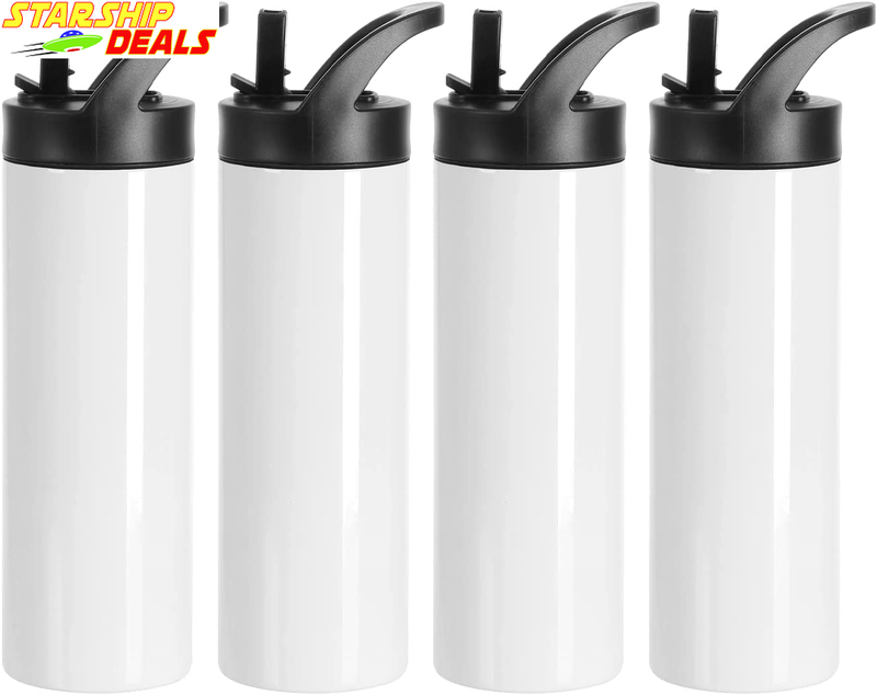 Sublimation Tumblers Blanks Cups Water Bottle White 20 OZ Skinny Straight Sports